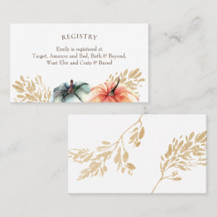 Citrouille d'aquarelle d'automne Carte d'enregistr