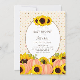 Citrouille d'automne Baby shower de tournesol Invi
