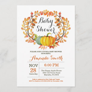 Citrouille d'automne Baby shower Invitation carte