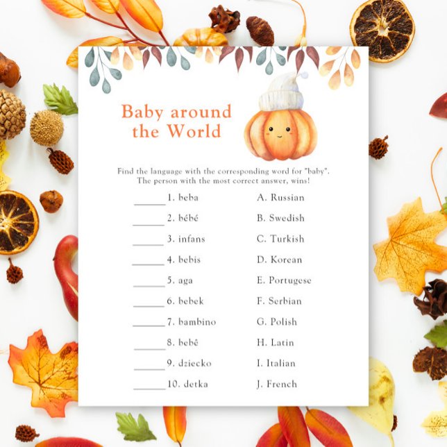 Citrouille d'automne. Bébé autour du monde jeu (Créateur téléchargé)