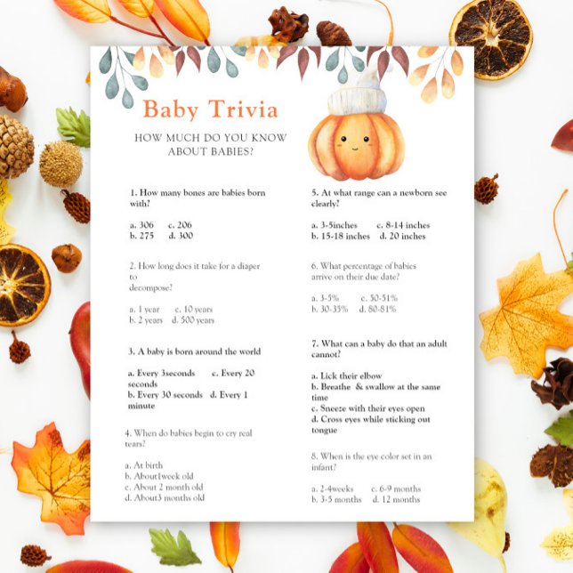 Citrouille d'automne - Bébé Quiz | Jeu de Baby Sho (Créateur téléchargé)