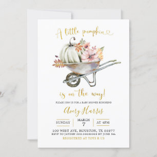 Citrouille d'automne Invitation au Baby shower de 