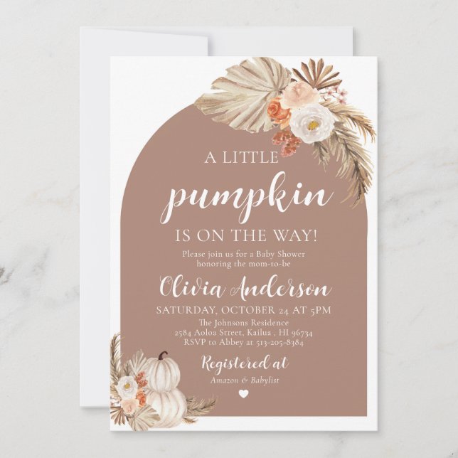 Citrouille d'automne Invitation au Baby shower neu (Devant)