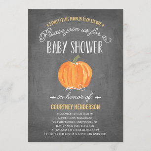 Citrouille d'automne   Invitation Baby shower