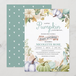Citrouille d'automne Invitation Baby shower d'auto