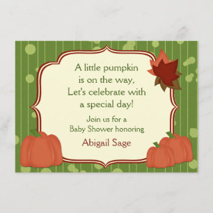 Citrouille d'automne Neutre Invitation de Baby sho