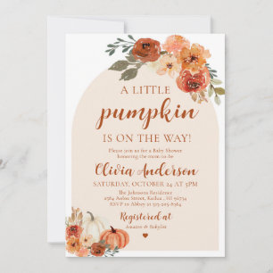 Citrouille d'automne Orange Baby shower Invitation