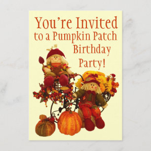 Citrouille d'automne Patch Anniversaire Invitation