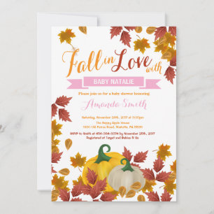 Citrouille de automne invitation Baby shower fille