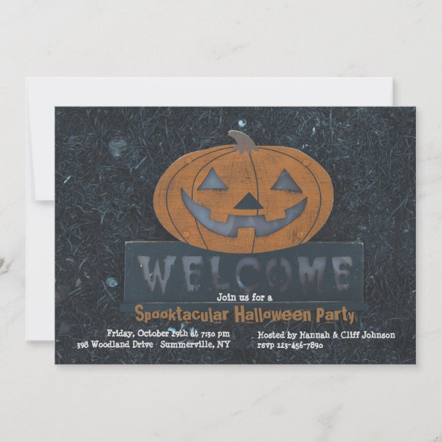 Citrouille de bienvenue Invitation Halloween (Devant)