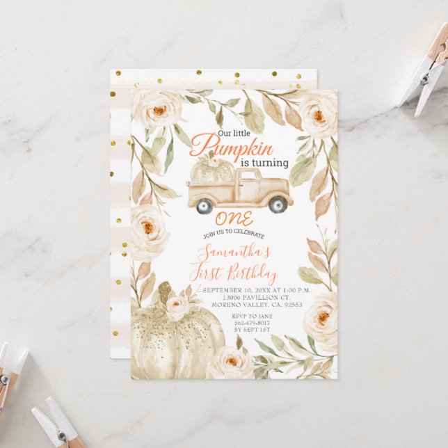 Citrouille de camionnette troisième Invitation d'a (Devant/Arrière en situation)