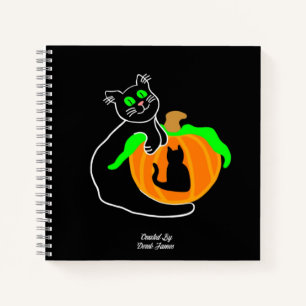 Citrouille de chat noir Carnet spiral