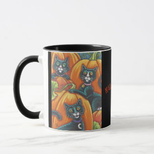 Citrouille de chat noir Patch Halloween MUG