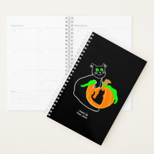 Citrouille de chat noir petit planificateur