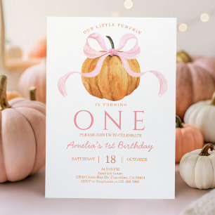 Citrouille de la Bow rose première invitation anni