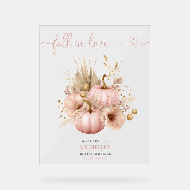 Citrouille de la chute dans Love Pink Boho Affiche (Recto)
