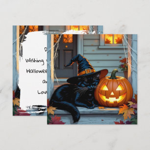 Citrouille de la sieste de chat noir Halloween per