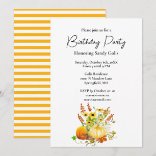 Citrouille de saison d'automne Invitation de fête