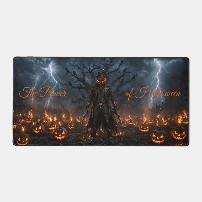 Citrouille de sheriff cowboy d'Halloween effrayant (Recto)
