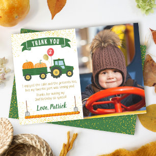 Citrouille de tracteur Automne Anniversaire Carte