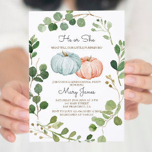 Citrouille de verdure Genre Reveal Invitation