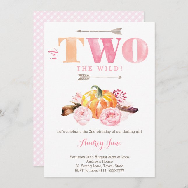 citrouille deux invitation sauvage, bohème 2ème an (Devant / Derrière)