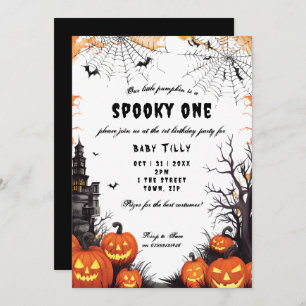 Citrouille d'Halloween 1er anniversaire invitation