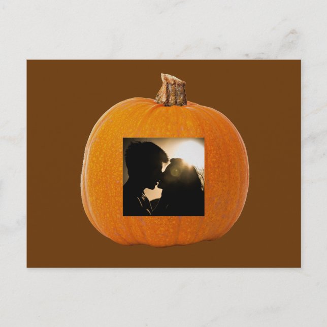 Citrouille d'Halloween avec photo de carte postale (Devant)
