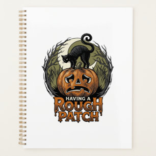 Citrouille d'Halloween Chat Tache Brute Gravure Vi