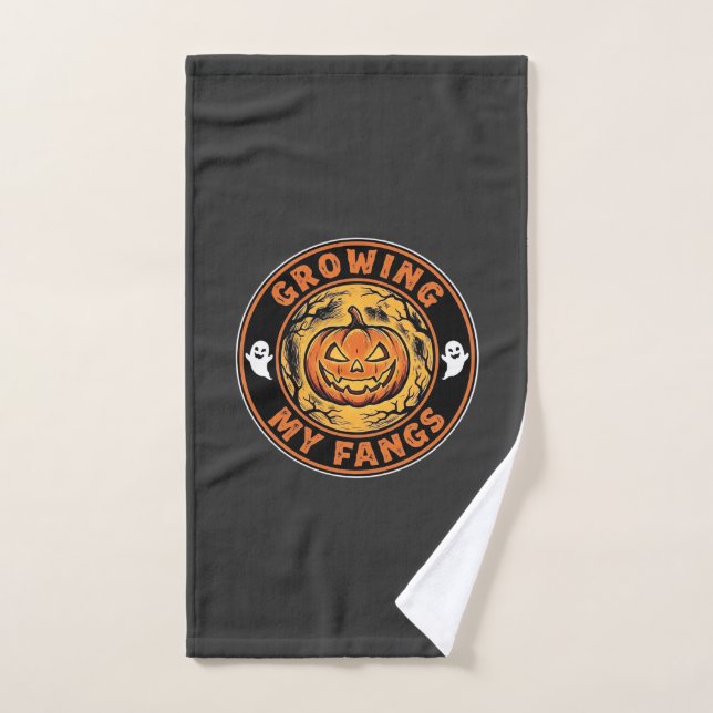 Citrouille d'Halloween de fantôme de dessin de cro (Serviette à main)