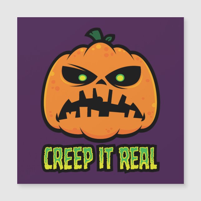 Citrouille d'Halloween grincheuse Creeper la vraie (Devant)