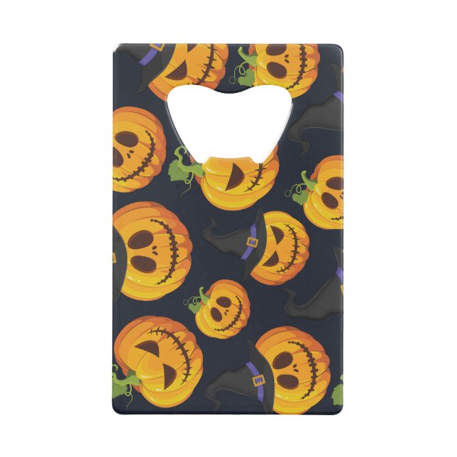 Citrouille d'Halloween : Motif de sorcière Vintage (Devant)