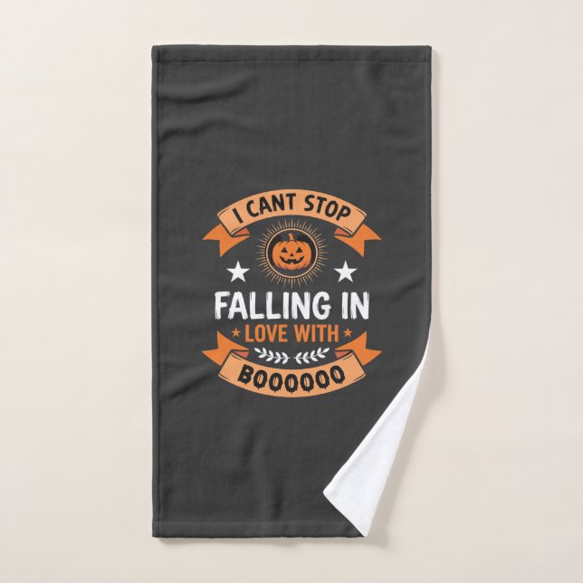 Citrouille d'Halloween tombant amoureuse (Serviette à main)