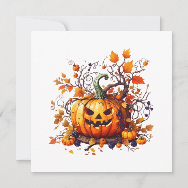 citrouille drôle d'Halloween automnal (Devant)