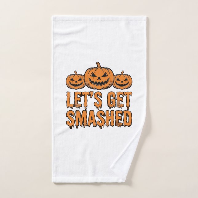 Citrouille drôle d'Halloween qu'on va éclater (Serviette à main)