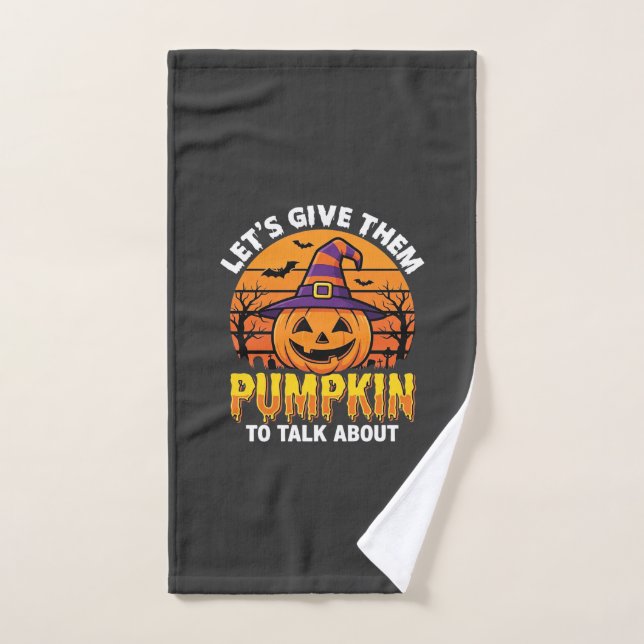 Citrouille drôle Halloween jeu de mots Design2 (1) (Serviette à main)