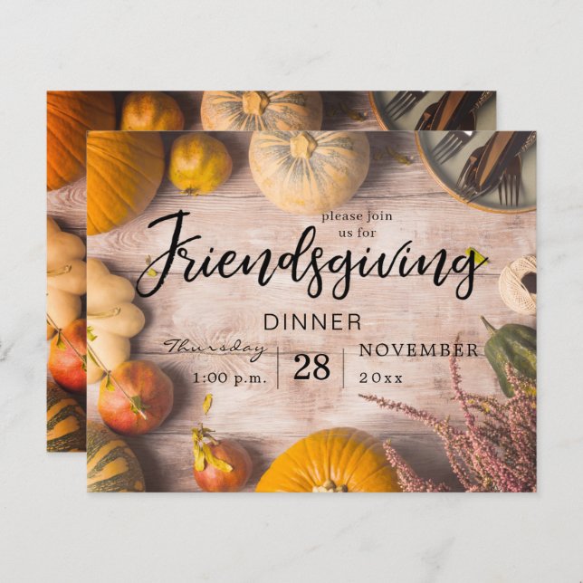 Citrouille du dîner d'Action d'Amabilité Budget (Devant / Derrière)