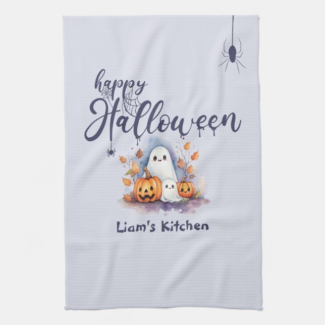 Citrouille éffrayant Fantôme Halloween Serviette d (Vertical)