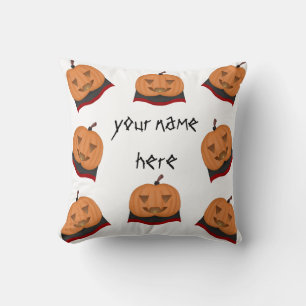 Citrouille effrayant lance oreiller