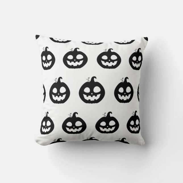 Citrouille effrayante avec fond blanc Coussin de j (Recto)