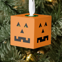 Citrouille en bois en forme de Jack O'Lantern pour