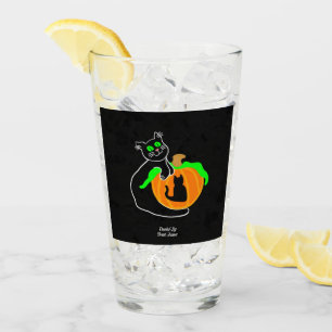 Citrouille en verre de chat noir