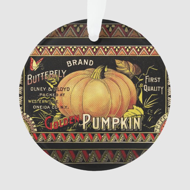 Citrouille Étiquette Antique marque de papillon (devant)