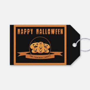 Citrouille étiquette noire et orange de Halloween
