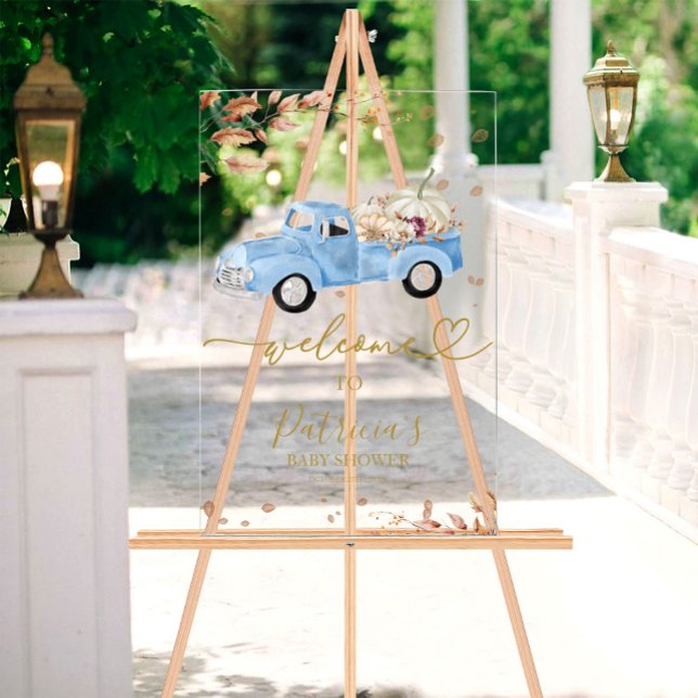 Citrouille Fall Boy Baby shower Affiche de bienven (Créateur téléchargé)