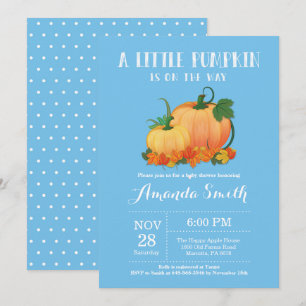Citrouille Fall Boy Baby shower Invitation Card