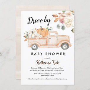 Citrouille Fall Drive by Baby shower Invitation