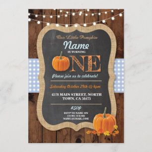 Citrouille Fall Premier anniversaire Invitation de