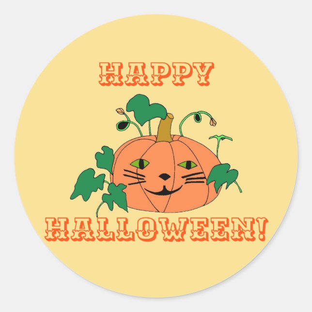 citrouille, Feuilles, Stickers Halloween (Devant)