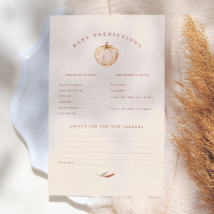 Citrouille Floral Baby shower de prévision Jeu con